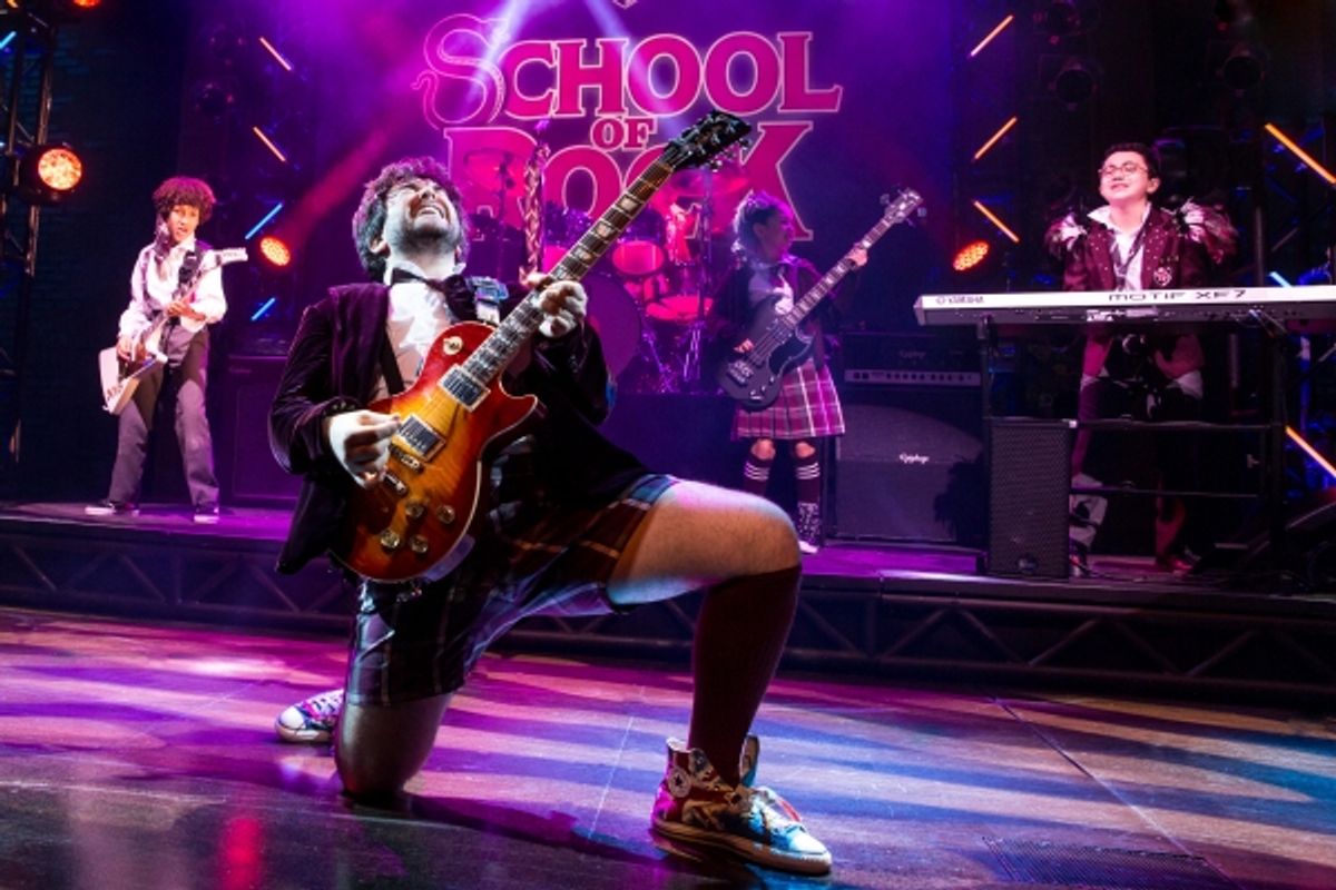 Alex Brightman and the kids of School of Rock - The Musical  at 