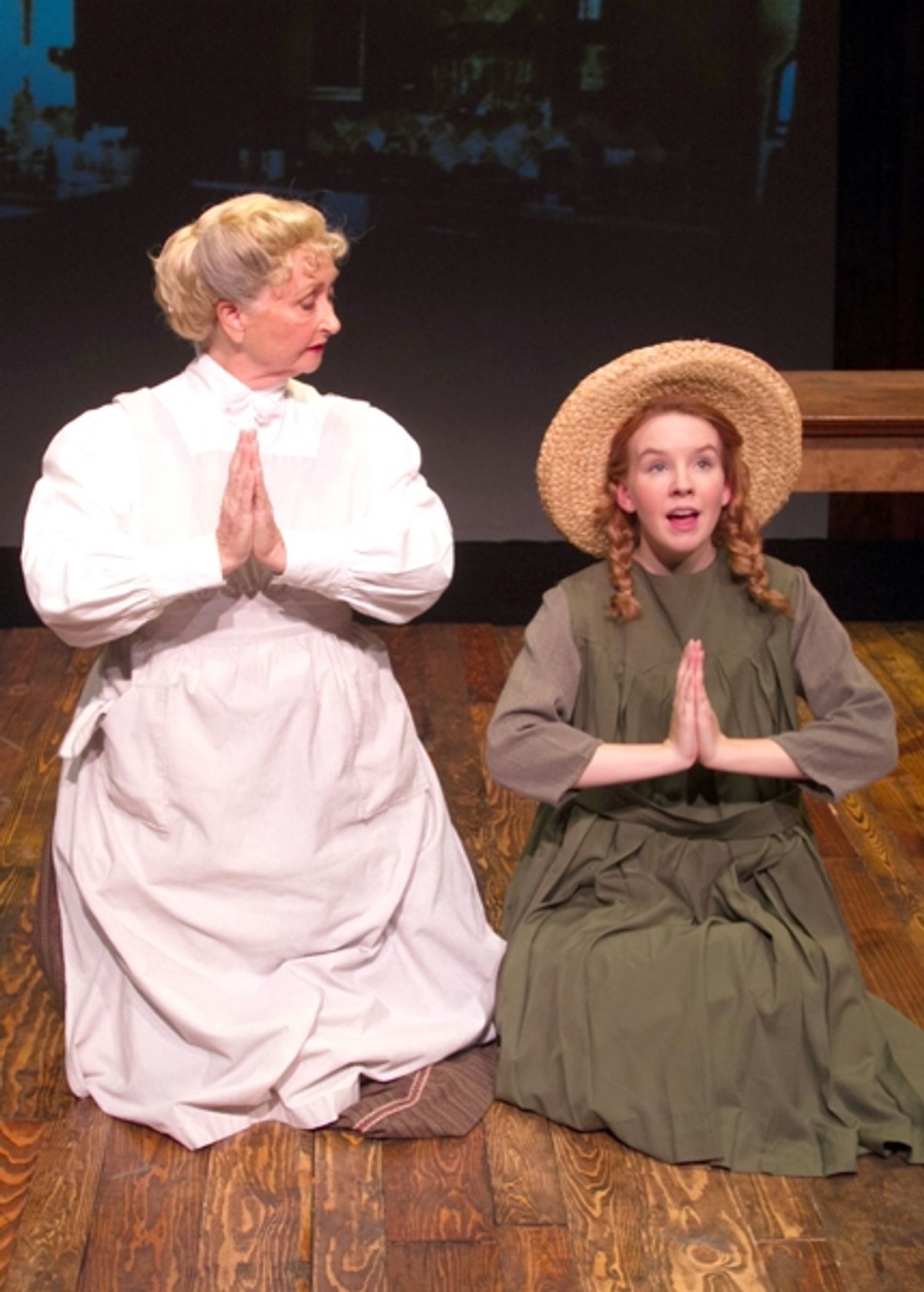 Marina Coffee and Angela Griswold as Marilla and Anne at 