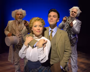 Front: Marissa McGowan (as Allison) & Justin Scott Brown (as Tim). Back: L to r: Geor Photo