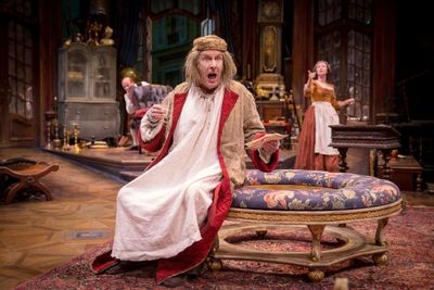 The miserly Geronte (Paxton Whitehead) suffers a host of maladies, overseen by servan Photo