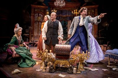Madame Argante (Linda Kimbrough, left to right), Lisette (Jessie Fisher), Crispin (Cl Photo