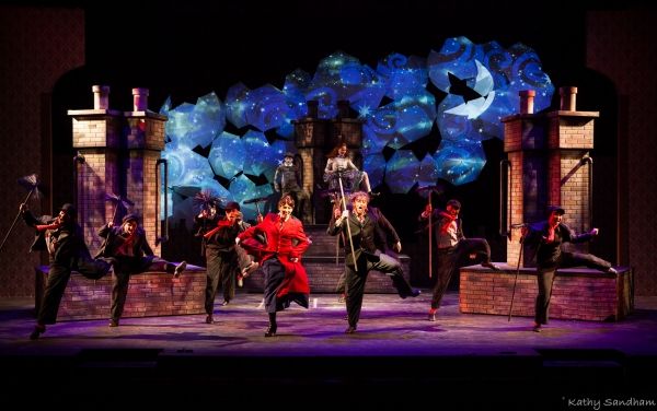 The MARY POPPINS cast with Rebecca Pitcher*, Joseph Daso, Anna Barrett, and Matthew R Photo
