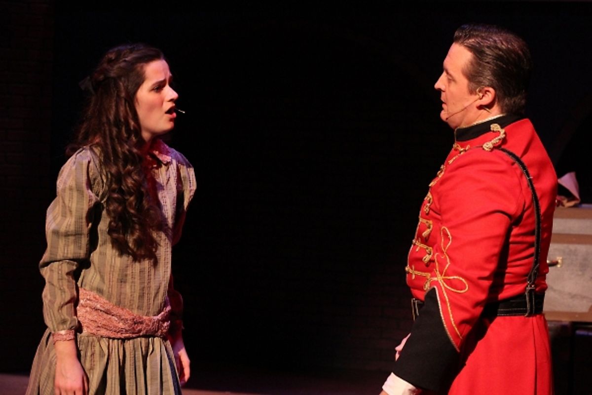 Emerson Steele as Sara and Bryant Smith as Captain Crewe at 