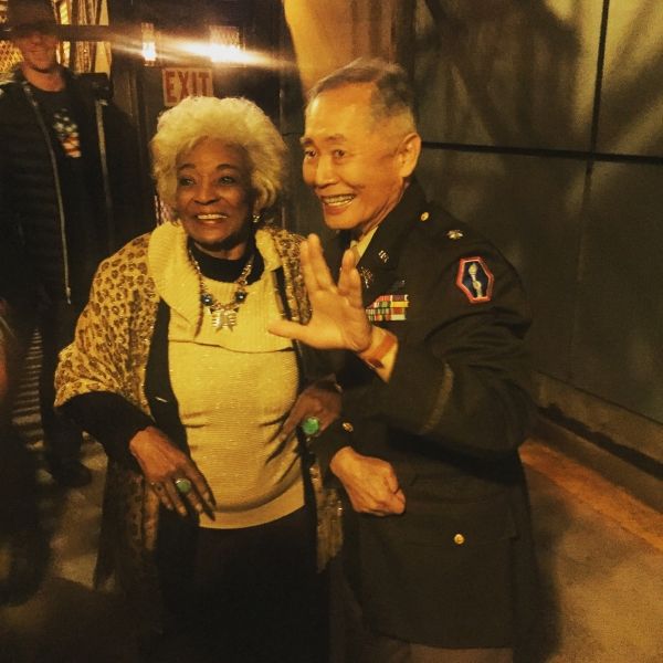 STAR TREK''s Nichelle Nichols joins George Takei in Vulcan salute Photo