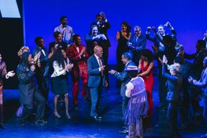 Berry Gordy and the cast of MOTOWN THE MUSICAL during curtain call @ BroadwayWorld Berry Gordy and the cast of MOTOWN THE MUSICAL during curtain call Photo