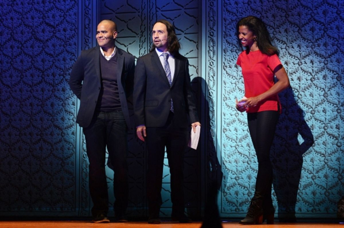 HAMILTON stars Christopher Jackson, Lin-Manuel Miranda and Renee Elise Goldsberry at 