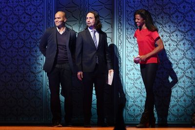 HAMILTON stars Christopher Jackson, Lin-Manuel Miranda and Renee Elise Goldsberry Photo