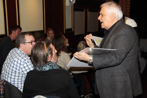 Peter Filichia gathers words from the audience. @ BroadwayWorld Peter Filichia gathers words from the audience. Photo