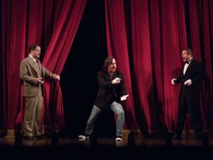 Robert Petkoff, Brian ''Q'' Quinn and Billy Carter during Brian''s celebrity assassin Photo