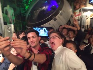 Chris Trousdale takes selfies with students of Dolores Mission School @ BroadwayWorld Chris Trousdale takes selfies with students of Dolores Mission School Photo