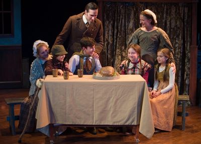 The Cratchit Family (Melissa Joiner, Silas Wade, Marc LeVasseur, Ian O''Boyle, Emily  Photo
