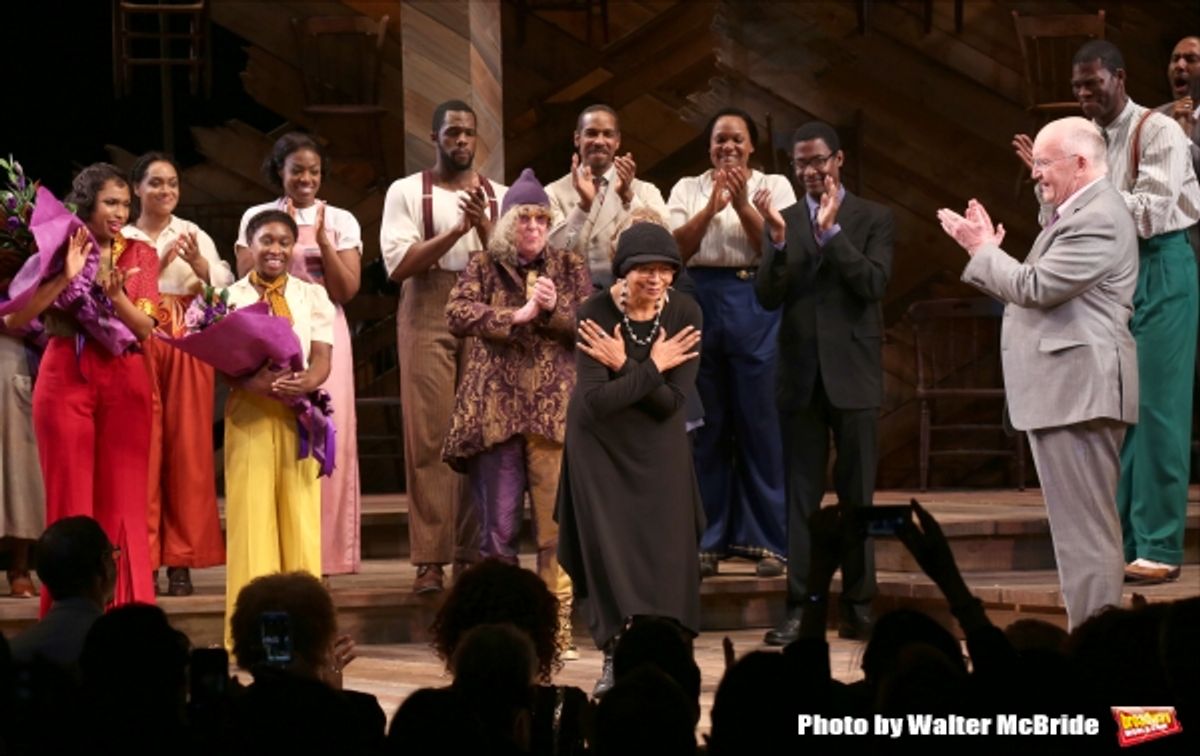 Jennifer Hudson, Cynthia Erivo, Allee Willis, Marsha Norman, Alice Walker, John Doyle with cast  at 