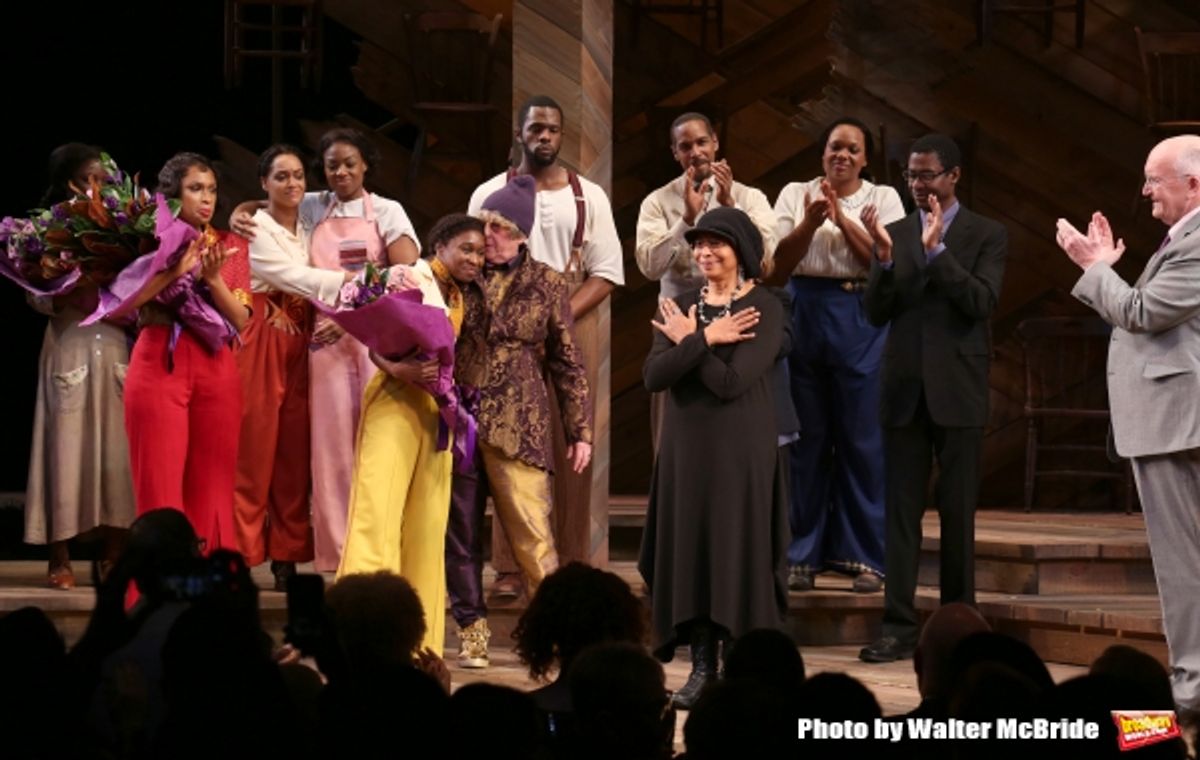 Jennifer Hudson, Cynthia Erivo, Allee Willis, Marsha Norman, Alice Walker, John Doyle with cast  at 