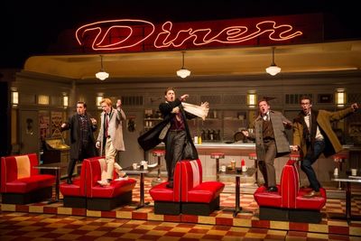 Ari Brand, Matthew James Thomas, Derek Klena, Ethan Slater, Noah Weisberg Photo