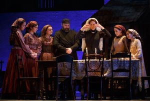 Alexandra Silber, Samantha Massell, Melanie Moore, Danny Burstein, Jessica Hecht, Jen Photo