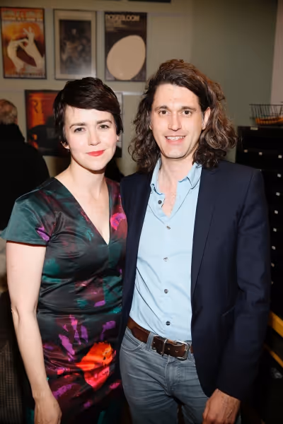 Cast member Emily Donahoe and playwright Lucas Hnath Photo