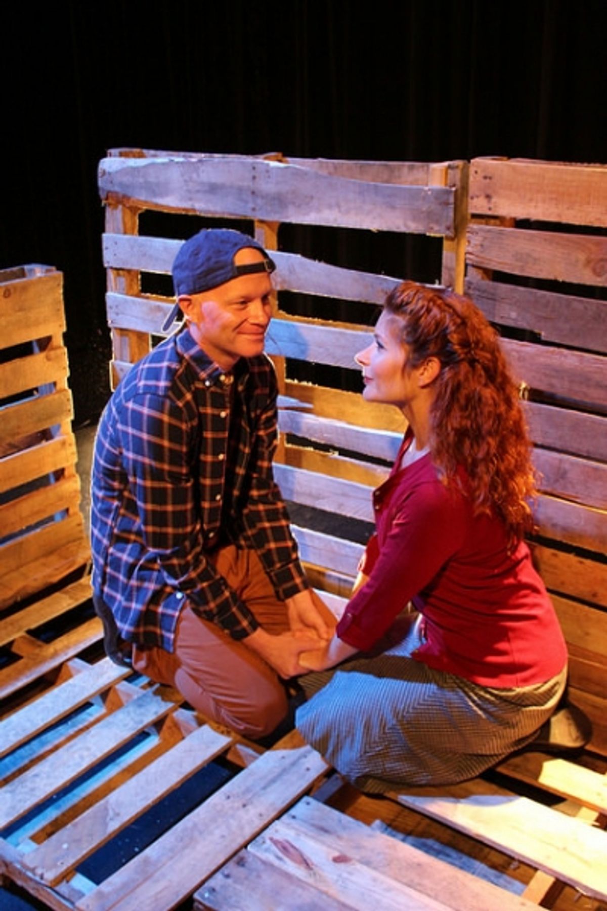 Derrick Phillips (1, as Sam Linsky) and Katrina Stevenson (3, as Anna Giesling) at 
