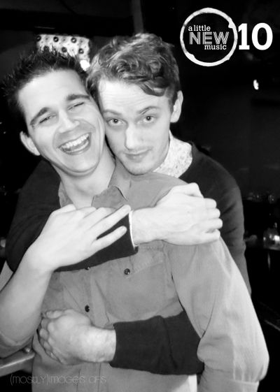 Singer Michael Thomas Grant and composer Lee Huff celebrate following A Little New Mu Photo