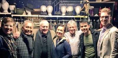 Laura Berquist, George Takei, John Kander, Lea Salonga, Assoc. Conductor Jeff Saver,  Photo