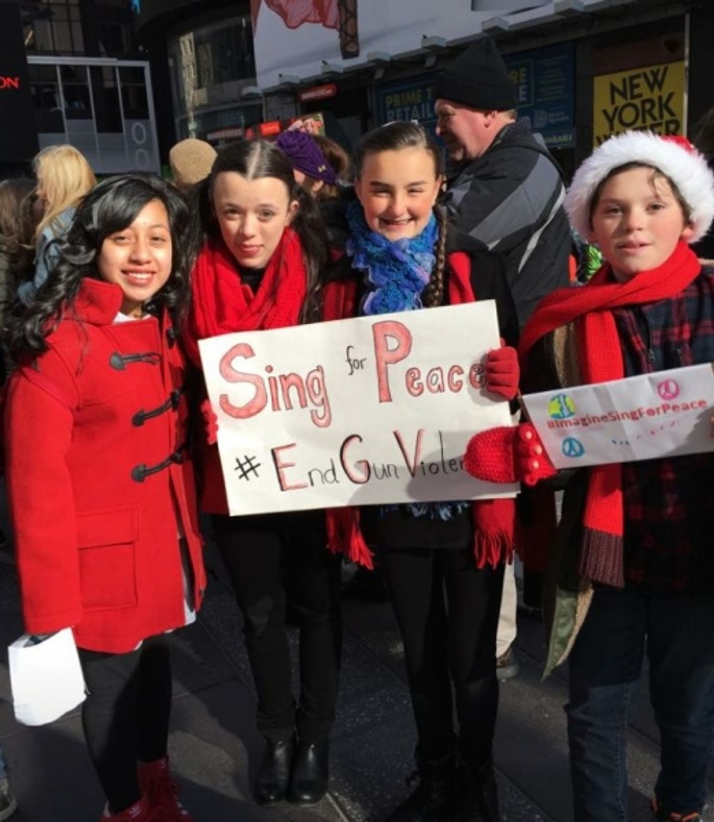 Photo Flash: Broadway Kids Sing for Peace in Times Square  Image
