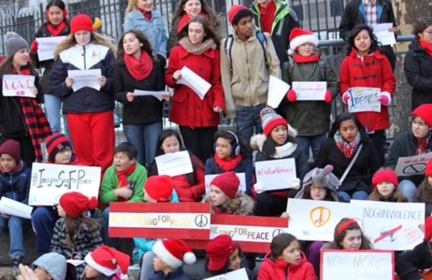 Photo Flash: Broadway Kids Sing for Peace in Times Square  Image