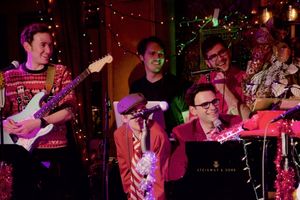 Spectacular band & cast look on. (L to R) Mike Rosengarten, Alyse Alan Louis, Dos Allen, Charlie Rosen & Joe Iconis @ BroadwayWorld Spectacular band & cast look on. (L to R) Mike Rosengarten, Alyse Alan Louis, Dos All Photo