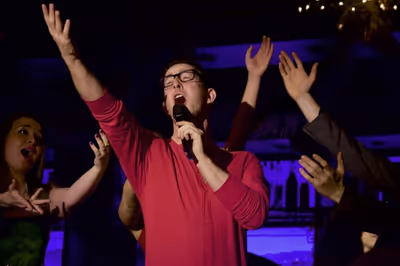 Nick Blaemire belts out as Flashback Joe to his long lost love. Photo