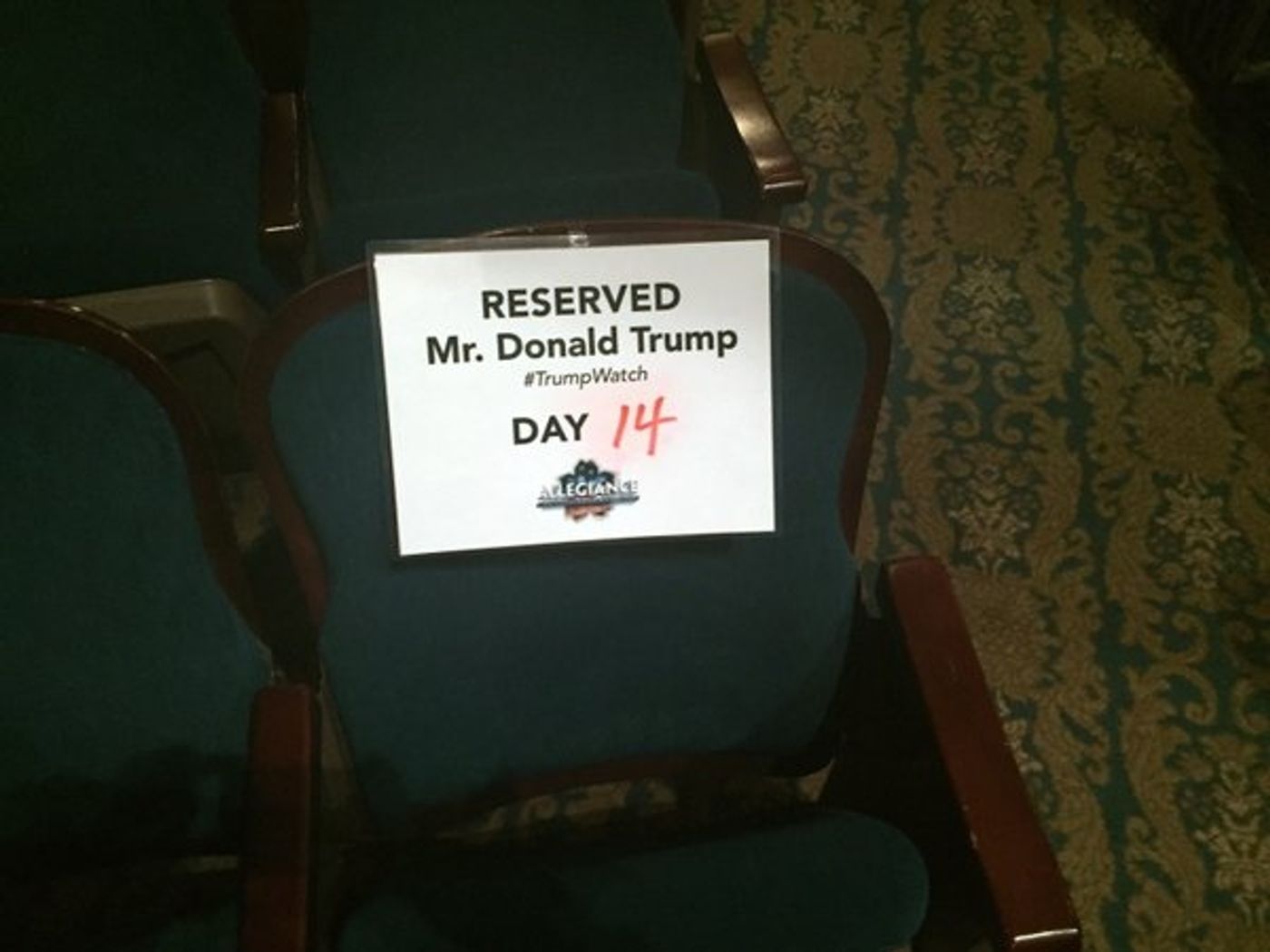 Photo Flash: George Takei Reserves ALLEGIANCE Seat for Donald Trump at Every Performance  Image