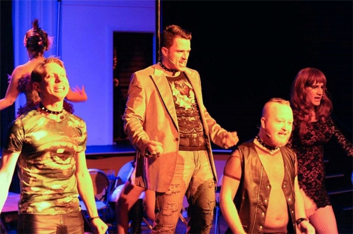 Lee Wilson, left, Tom Hutton, James Hynson and Joshua Towns strut their stuff. at 