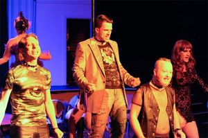 Lee Wilson, left, Tom Hutton, James Hynson and Joshua Towns strut their stuff. Photo