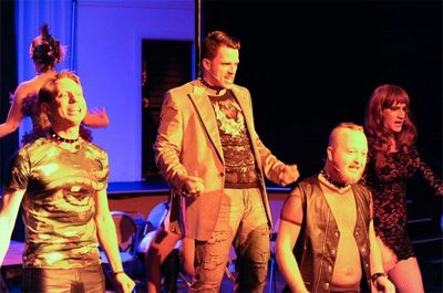 Lee Wilson, left, Tom Hutton, James Hynson and Joshua Towns strut their stuff. Photo