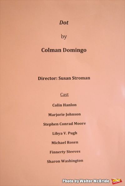 Cast Board for the first day of rehearsals for the cast and creatives of the Vineyard Photo