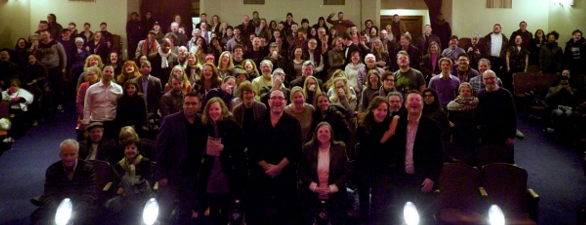 The audience after 39 STEPS'' final performance off-Broadway. Photo by Robert Petkoff. at 