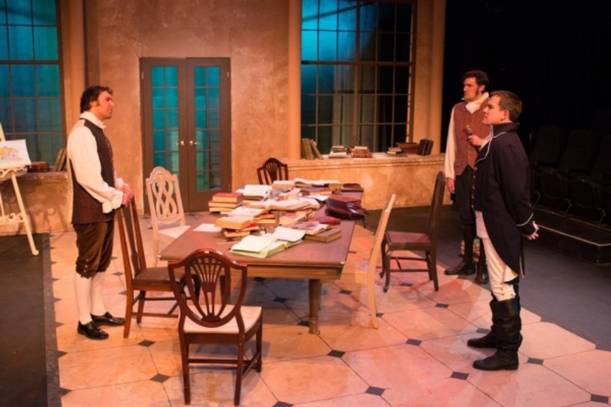 MASON QUINN (Septimus), BEN STAHL (Ezra) and MICHAEL CHRISTOPHER (Capt. Brice) at 