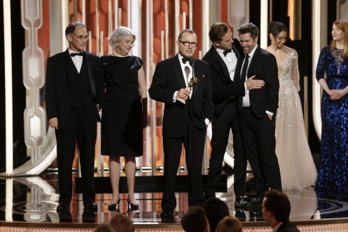 73rd ANNUAL GOLDEN GLOBE AWARDS -- Pictured: Colin Callender, ''Wolf Hall'', Acceptor, Best Television Limited Series or Motion Picture Made for Television at the 73rd Annual Golden Globe Awards held at the Beverly Hilton Hotel on January 10, 2016 -- (Pho at 