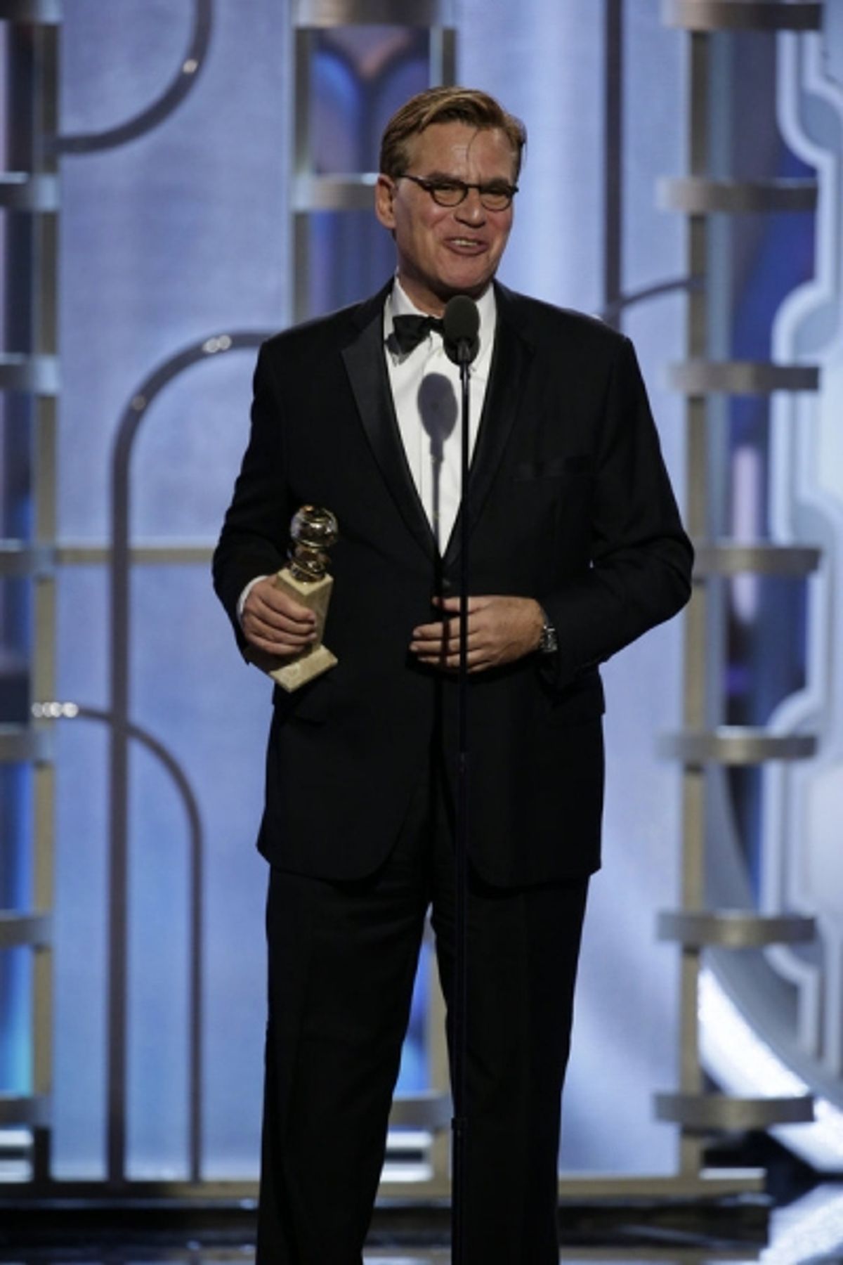 73rd ANNUAL GOLDEN GLOBE AWARDS -- Pictured: Aaron Sorkin, ''Steve Jobs'', Winner, Best Screenplay - Motion Picture at the 73rd Annual Golden Globe Awards held at the Beverly Hilton Hotel on January 10, 2016 -- (Photo by: Paul Drinkwater/NBC) at 