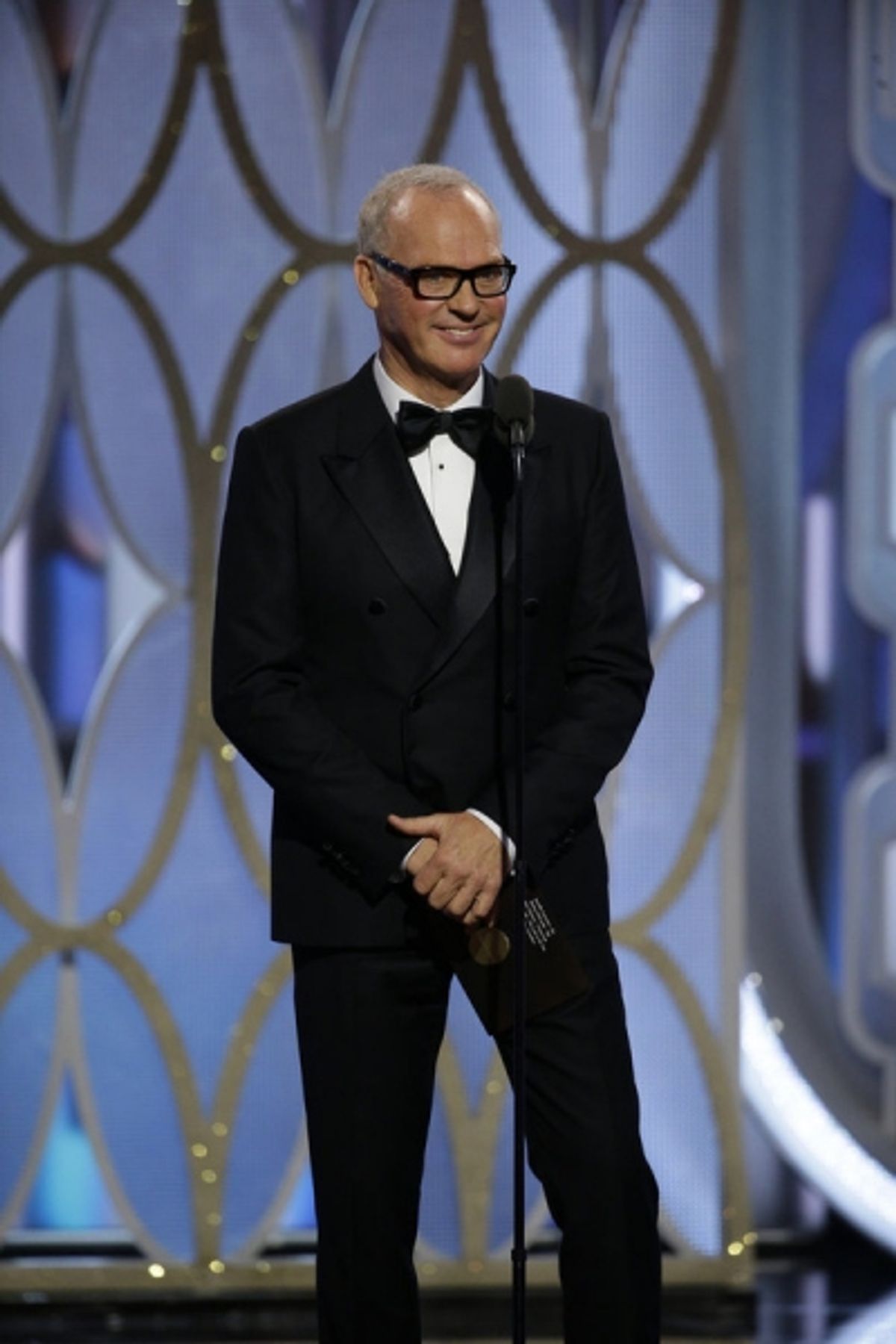 73rd ANNUAL GOLDEN GLOBE AWARDS -- Pictured: Michael Keaton, Presenter at the 73rd Annual Golden Globe Awards held at the Beverly Hilton Hotel on January 10, 2016 -- (Photo by: Paul Drinkwater/NBC) at 