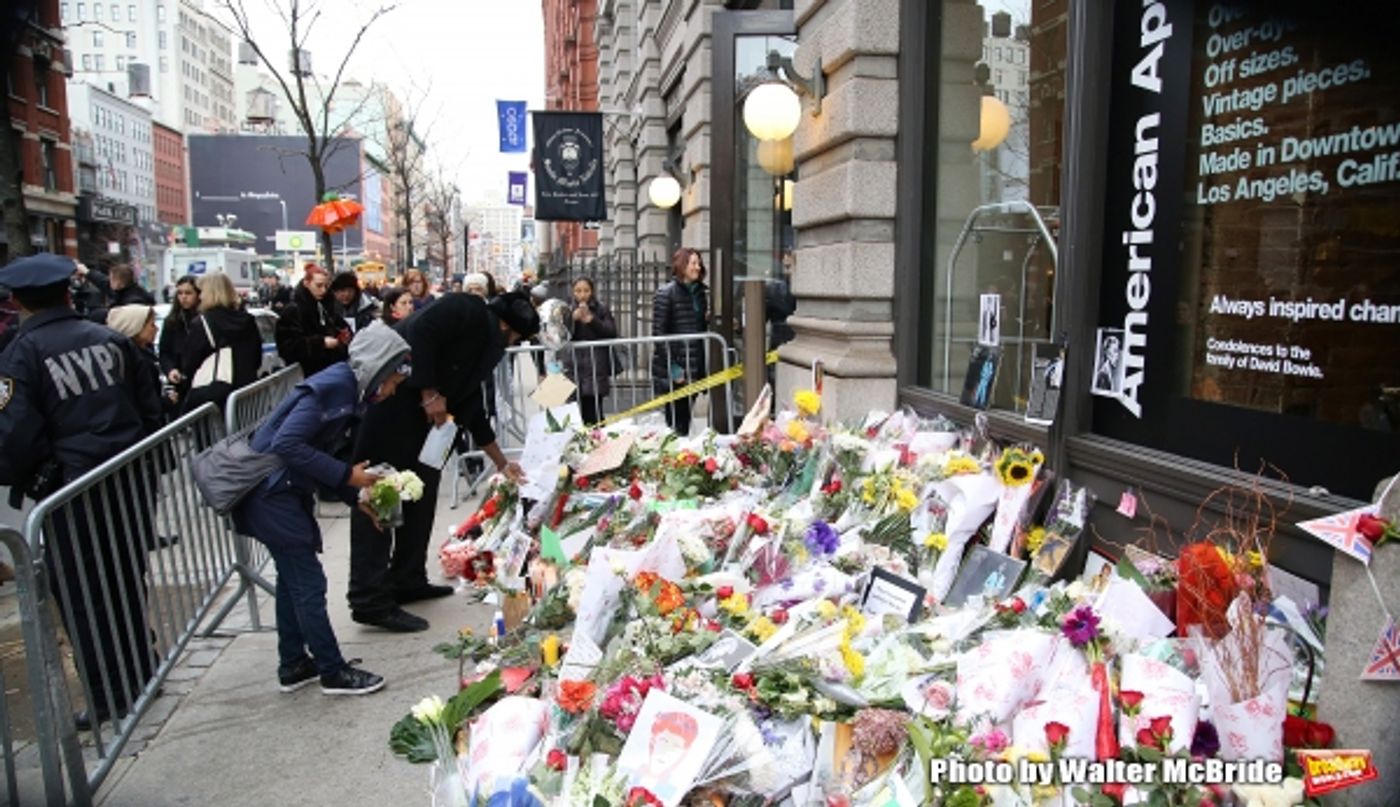 Photo Coverage: Fans Tribute David Bowie Outside of LAZARUS Photo Coverage: Fans Tribute David Bowie Outside of LAZARUS Image