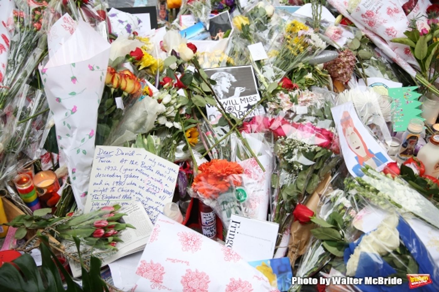 Photo Coverage: Fans Tribute David Bowie Outside of LAZARUS Photo Coverage: Fans Tribute David Bowie Outside of LAZARUS Image