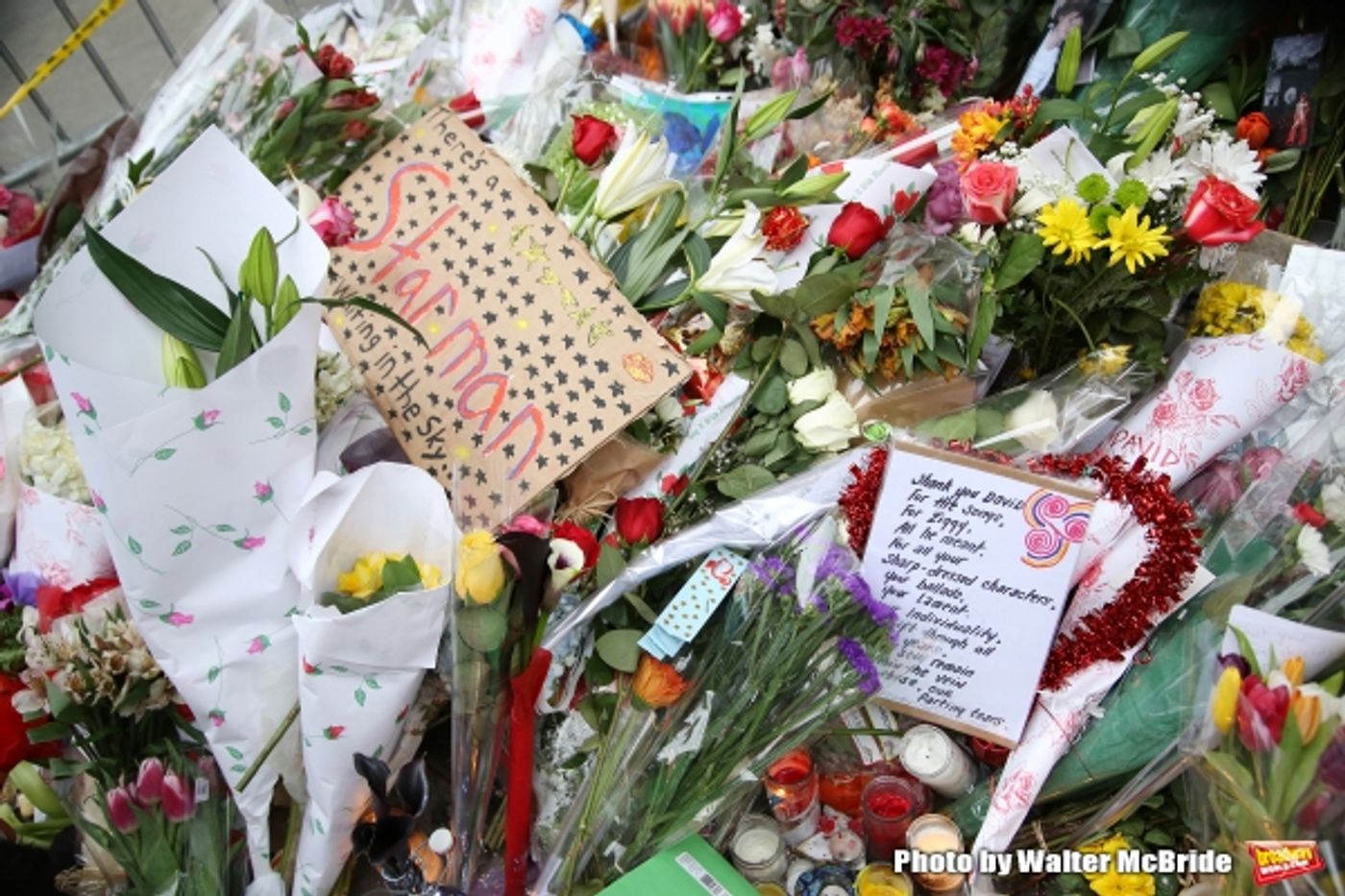 Photo Coverage: Fans Tribute David Bowie Outside of LAZARUS Photo Coverage: Fans Tribute David Bowie Outside of LAZARUS Image