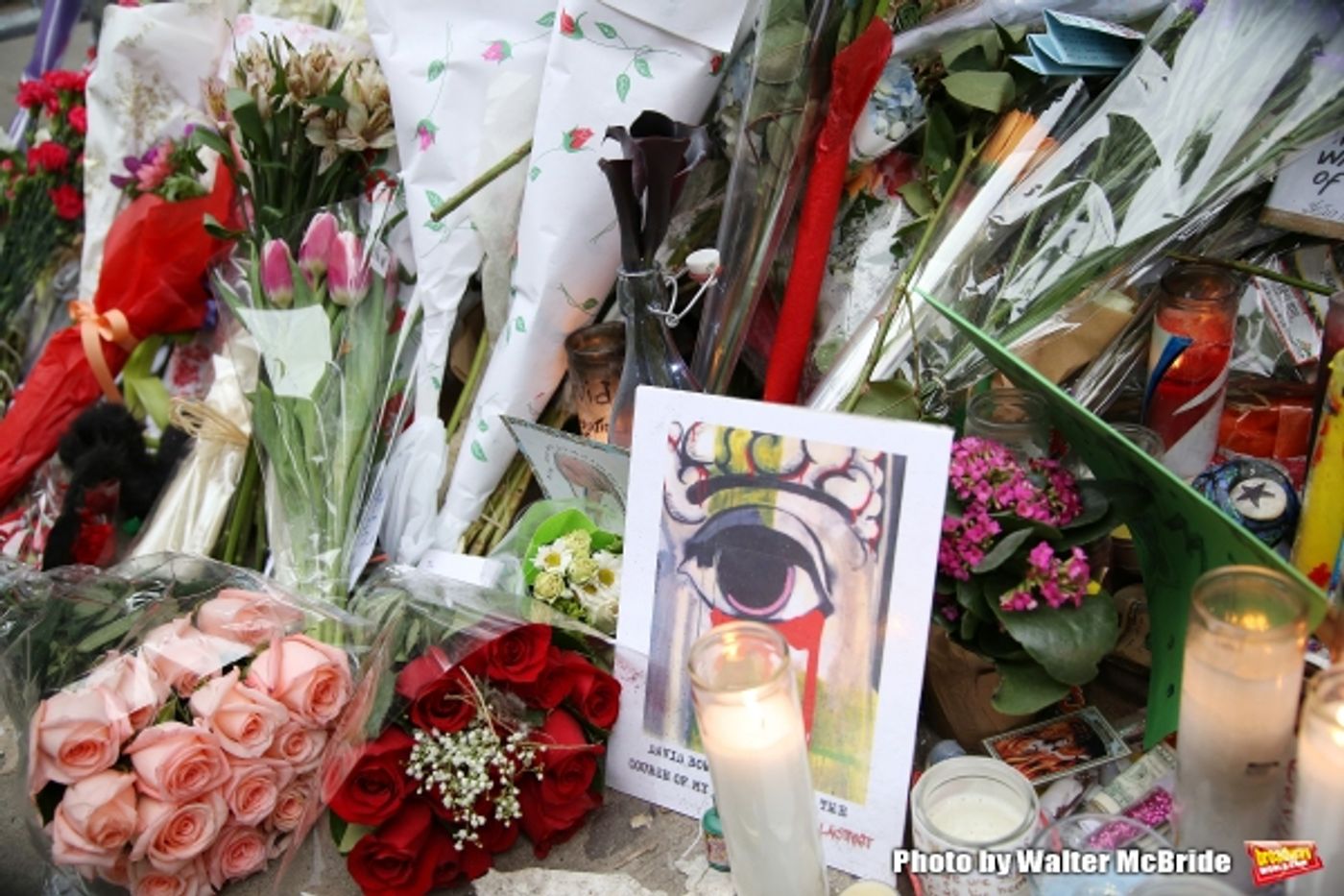 Photo Coverage: Fans Tribute David Bowie Outside of LAZARUS Photo Coverage: Fans Tribute David Bowie Outside of LAZARUS Image