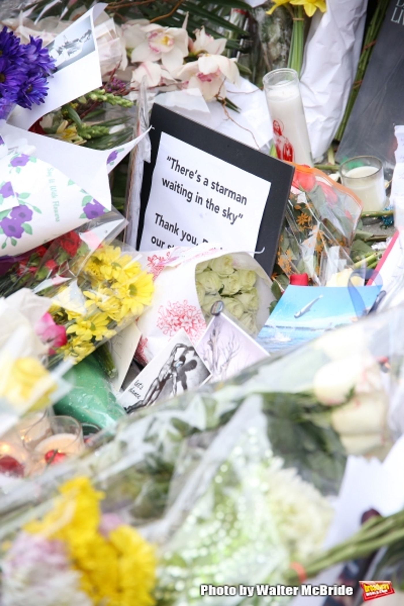 Photo Coverage: Fans Tribute David Bowie Outside of LAZARUS Photo Coverage: Fans Tribute David Bowie Outside of LAZARUS Image