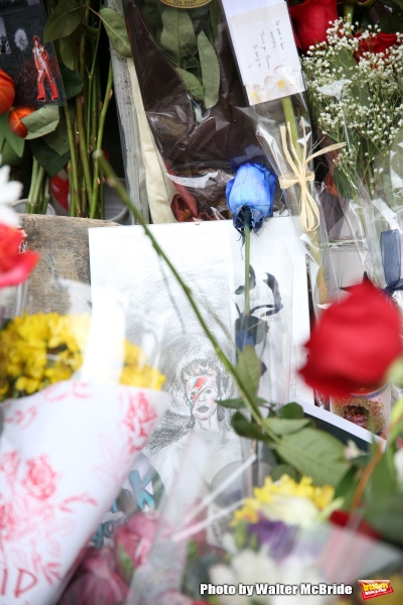 Photo Coverage: Fans Tribute David Bowie Outside of LAZARUS Photo Coverage: Fans Tribute David Bowie Outside of LAZARUS Image