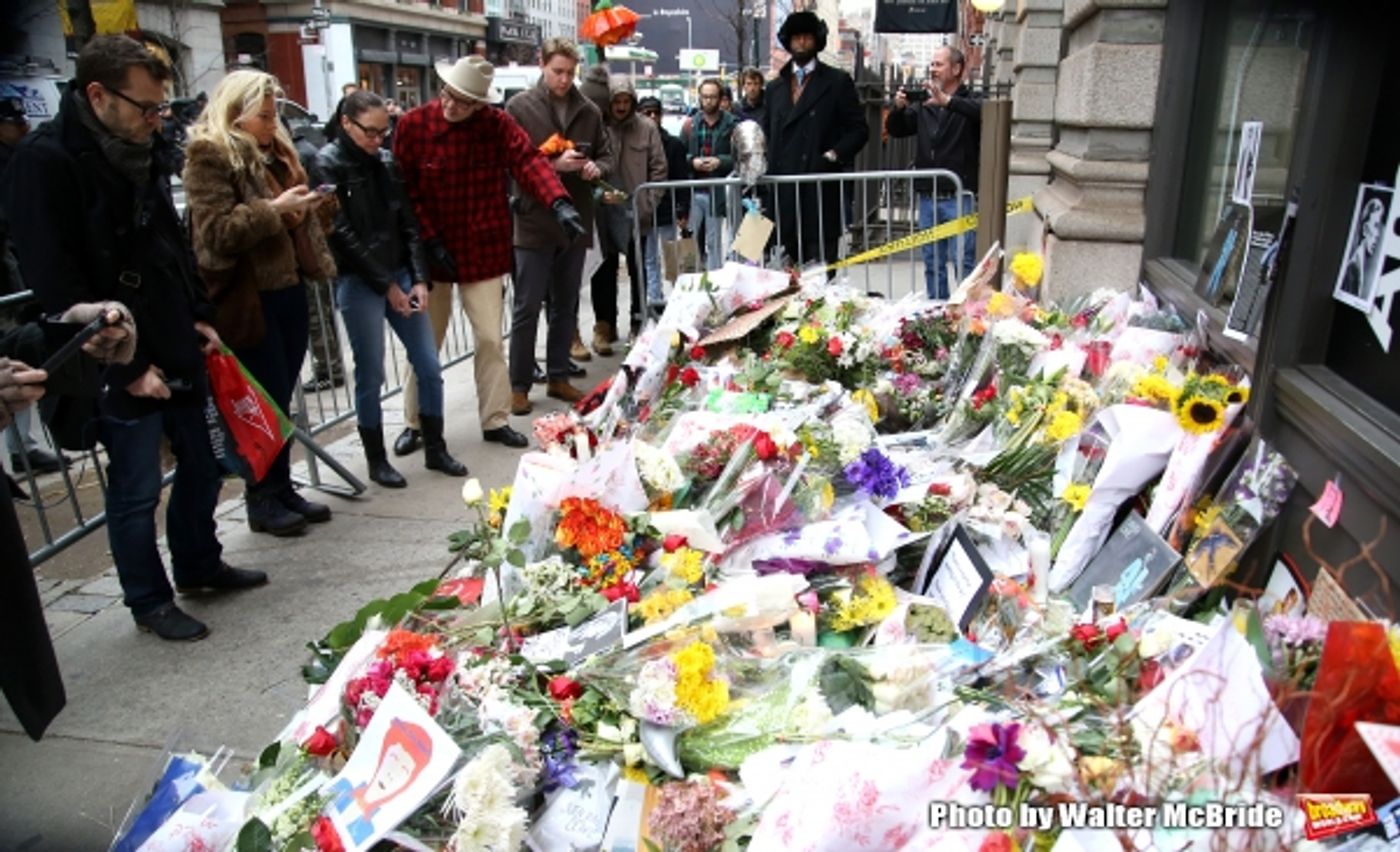 Photo Coverage: Fans Tribute David Bowie Outside of LAZARUS Photo Coverage: Fans Tribute David Bowie Outside of LAZARUS Image