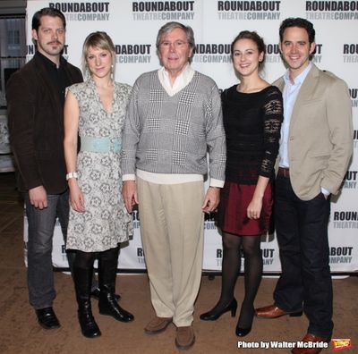 Actor David Furr, actress Charlotte Parry, actor Brian Bedford, actress Sara Topham a Photo