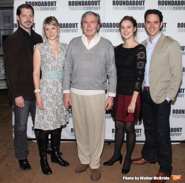 Actor David Furr, actress Charlotte Parry, actor Brian Bedford, actress Sara Topham a Photo