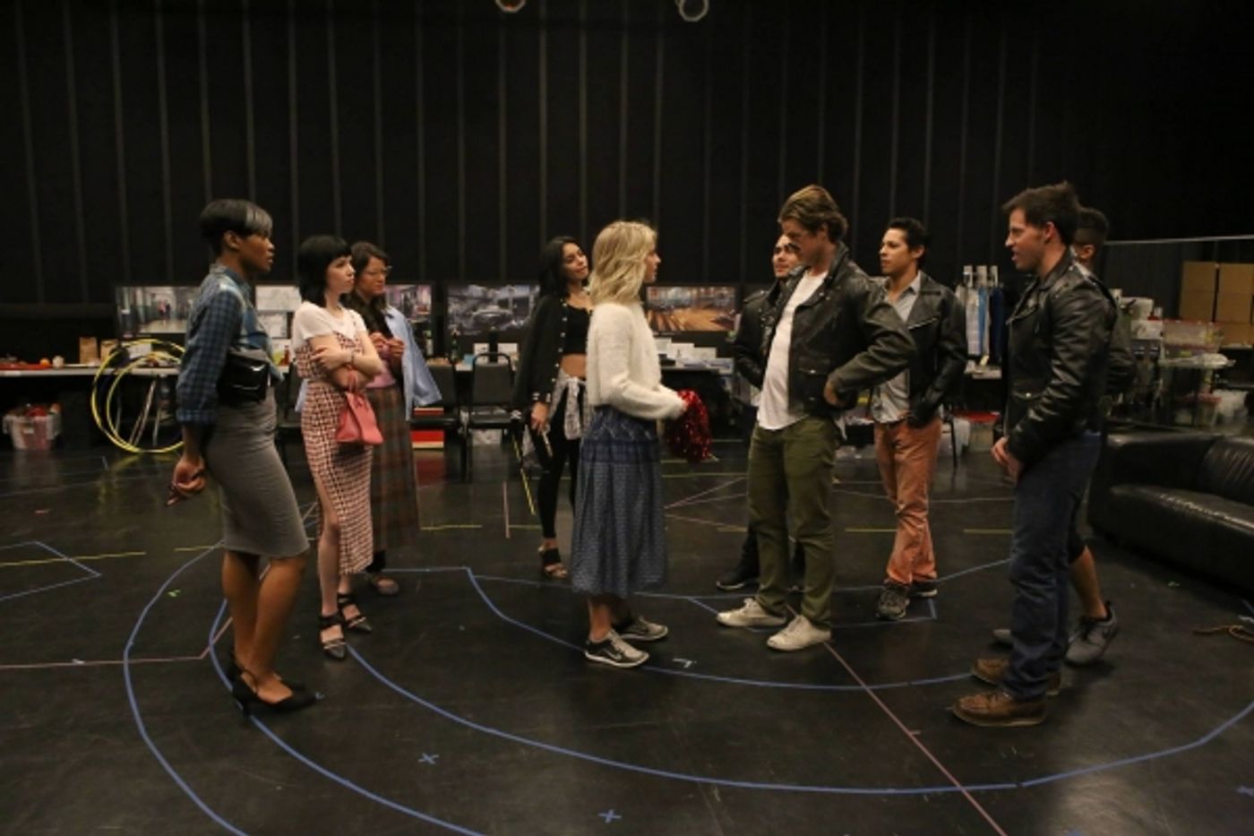 Photo Flash: They're Electrifying! Go Inside Rehearsals for Fox's GREASE: LIVE with Aaron Tveit, Julianne Hough & More  Image