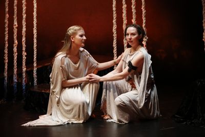 Katie Fabel as Ismene and Rebekah Brockman as Antigone Photo