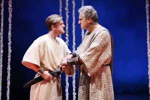 Ciaran Bowling as Haemon and Paul O''Brien as Creon Photo