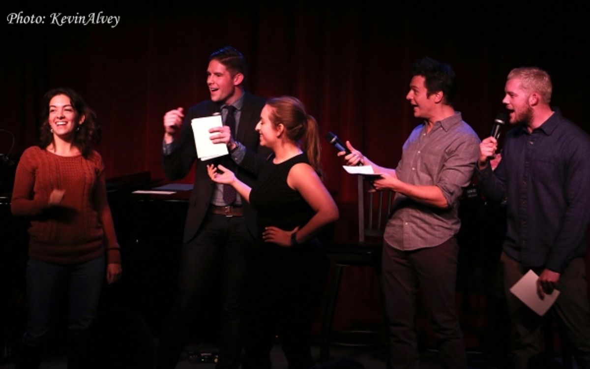 Frank DiLella, Jonathan Groff, Russell Tovey and the audience at 